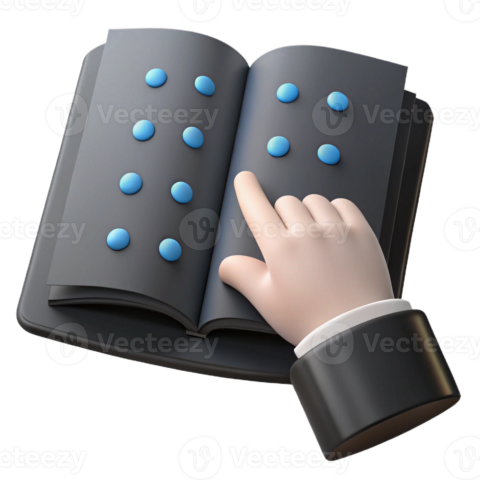 Braille Book with Hand png
