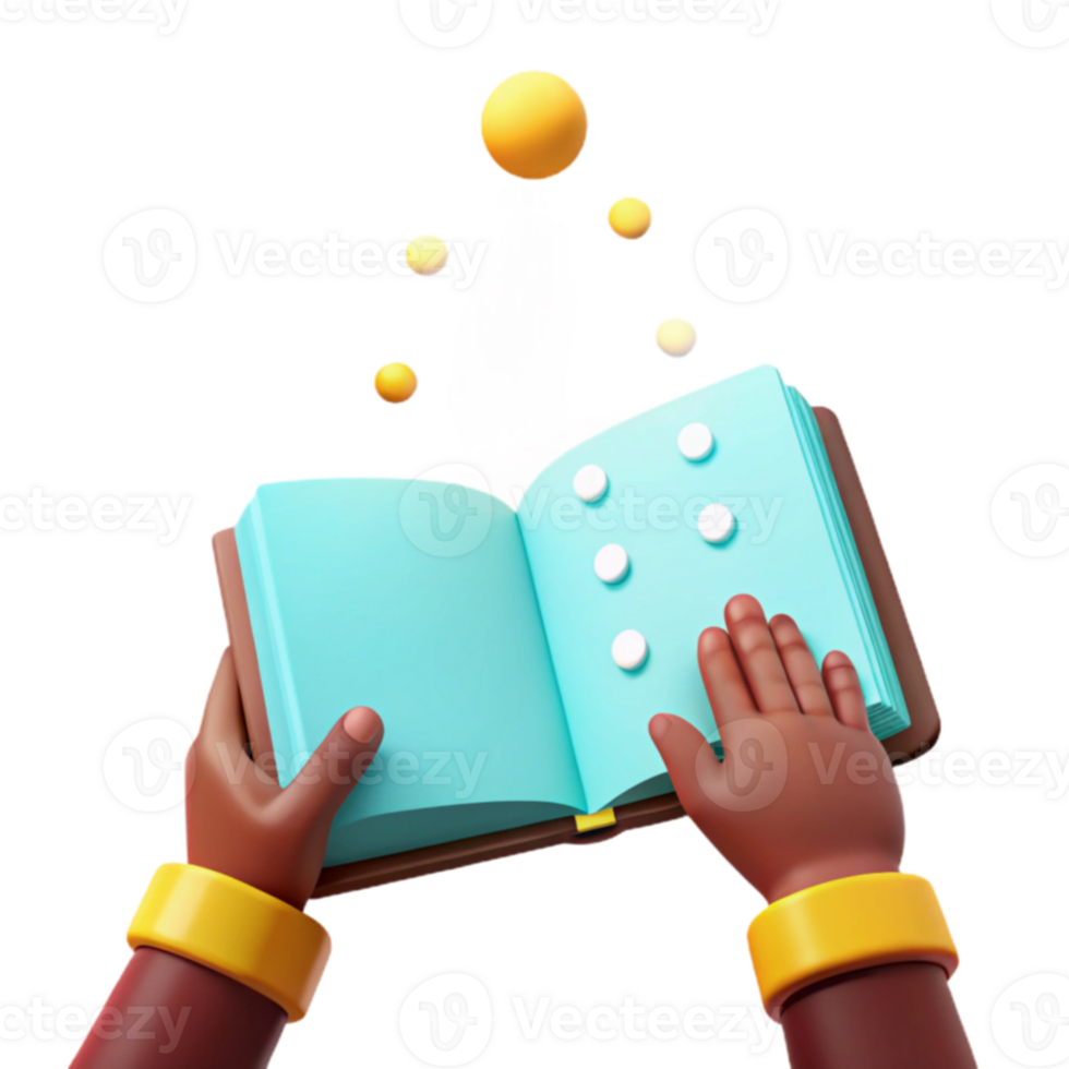 Open Book with Floating Circles png