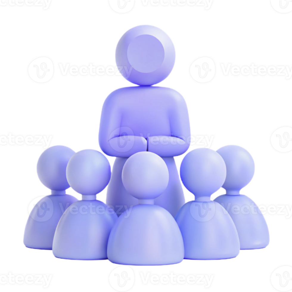Leader and Team 3D Render png