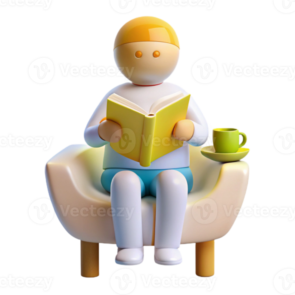 Relaxing with a Book and Tea png