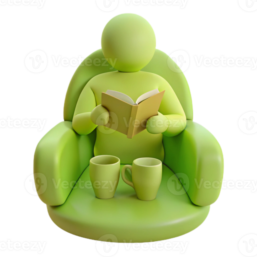 Relaxing with a Book and Tea png