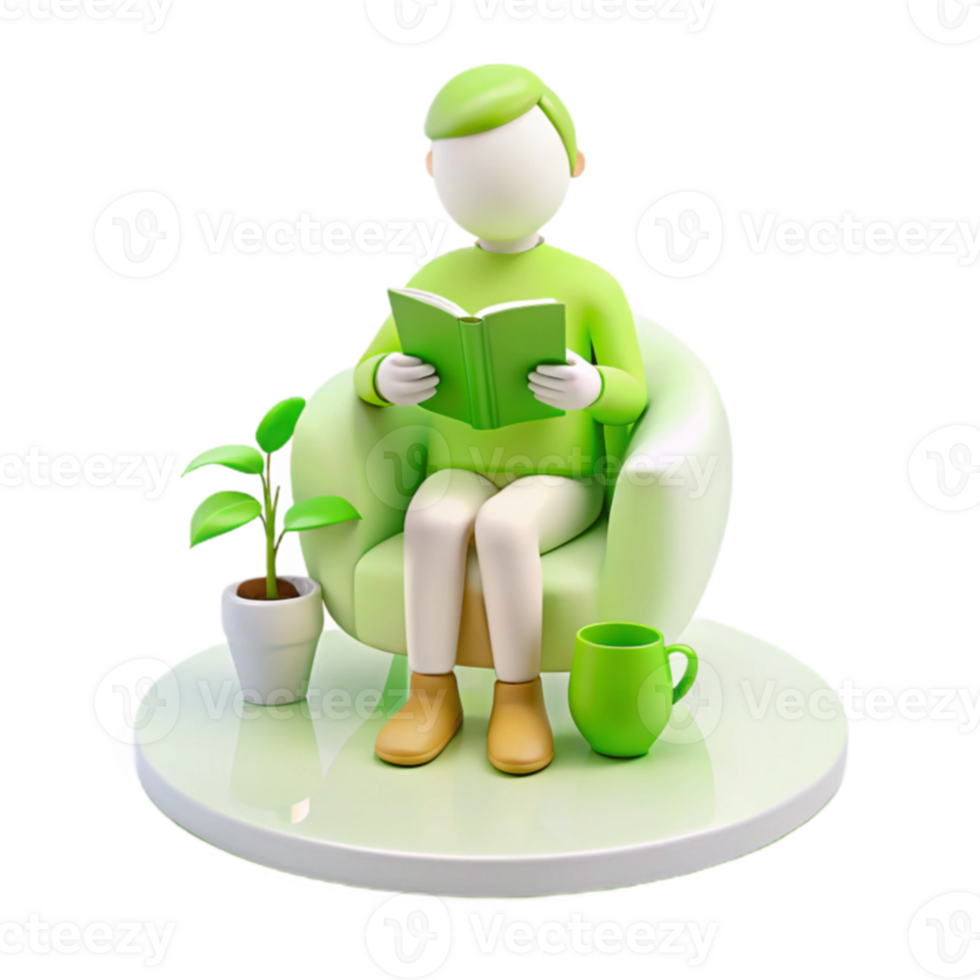 Relaxing with a Book png