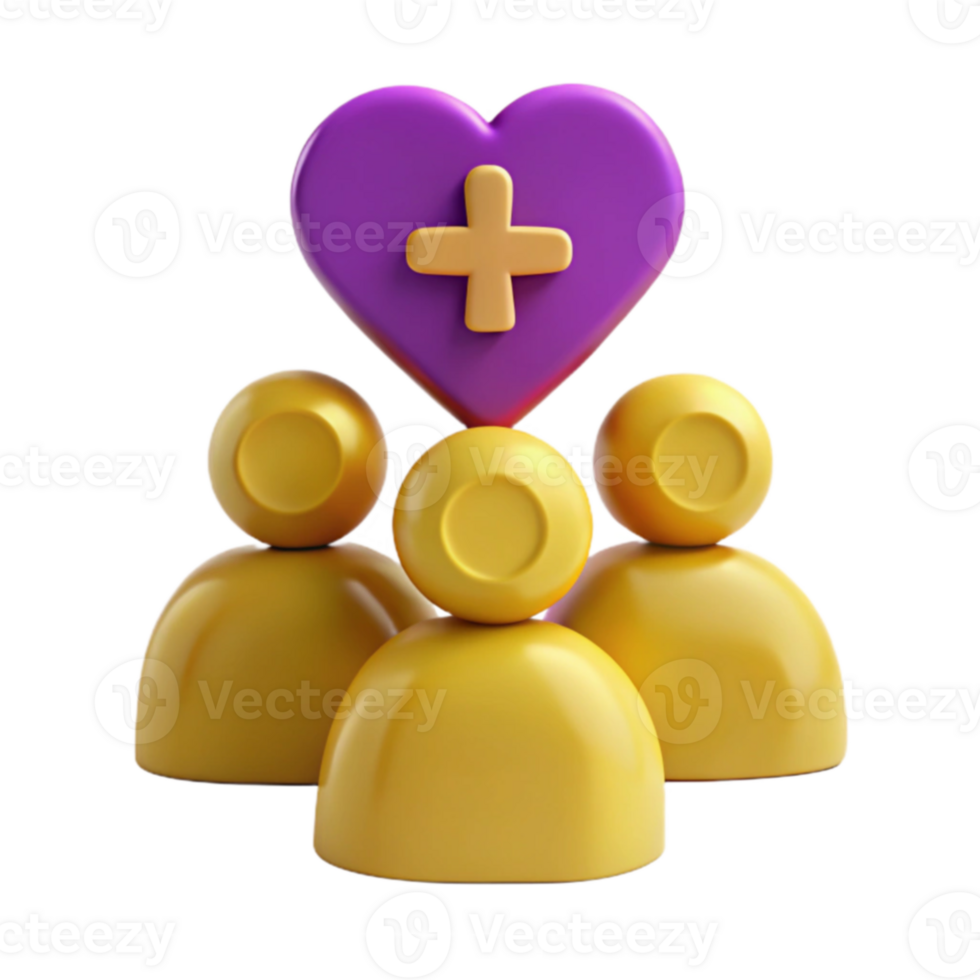 Group, Heart, Plus Sign, 3D Render png