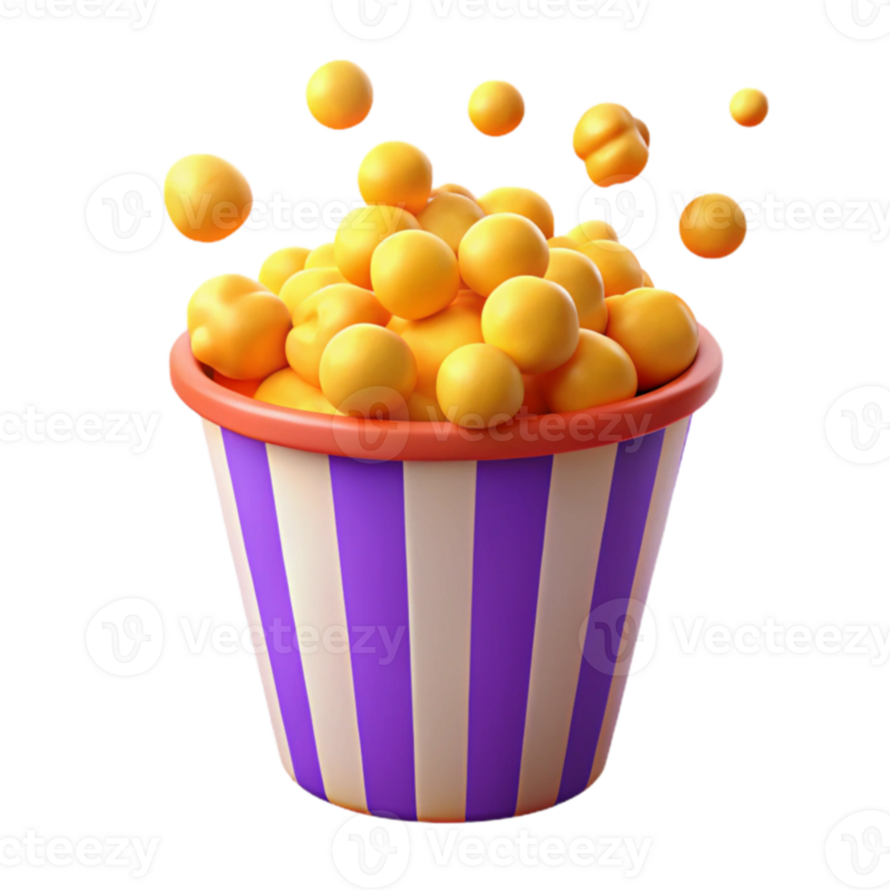 Popcorn Bucket 3D Render png