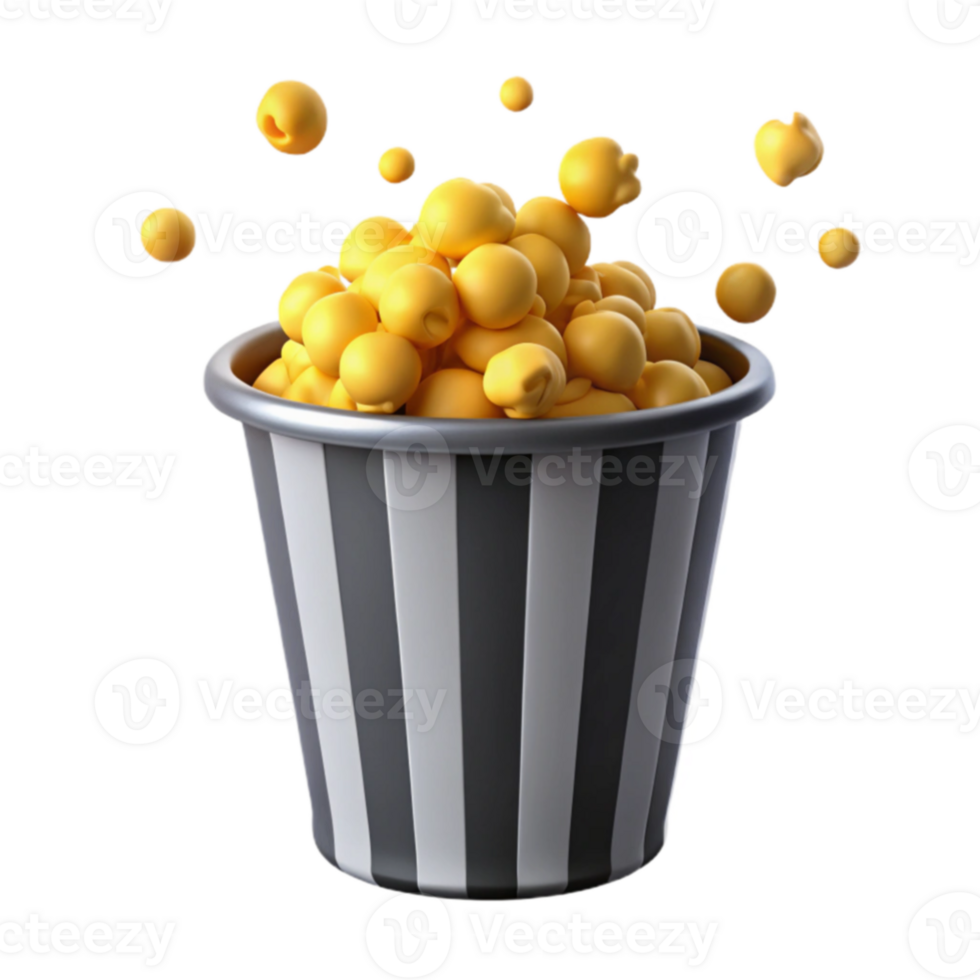 Popcorn Bucket 3D Render png
