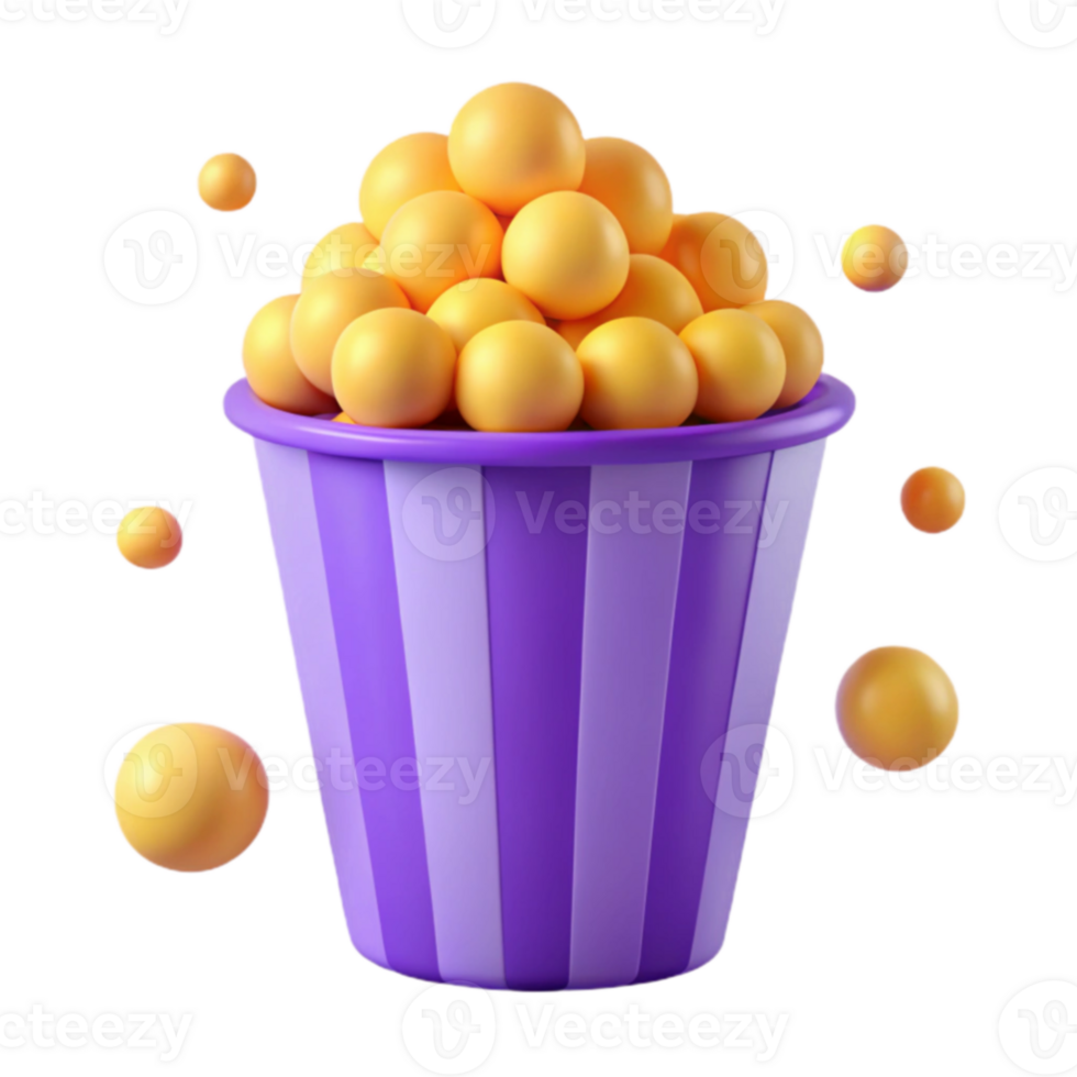 Purple Striped Popcorn Bucket png