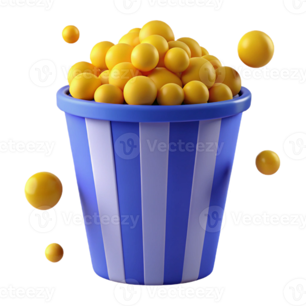 Popcorn Bucket 3D Render png