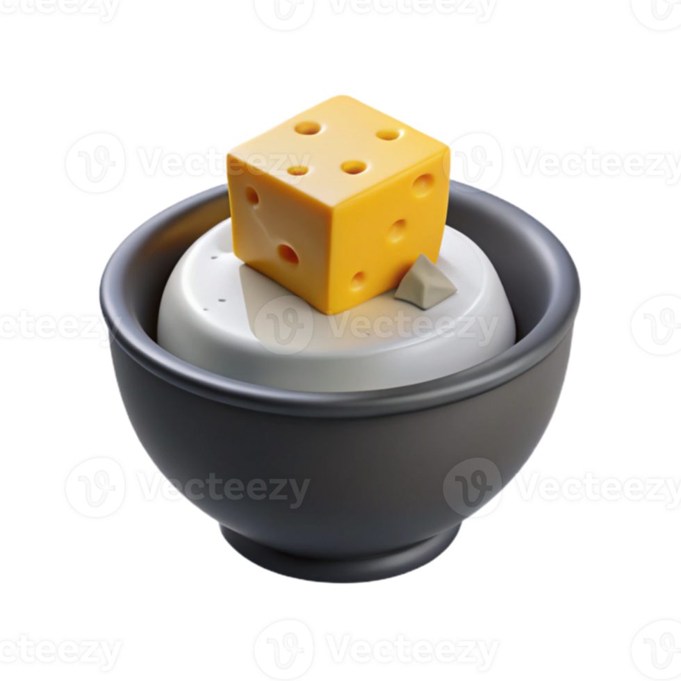 Cheese Cube in Bowl png
