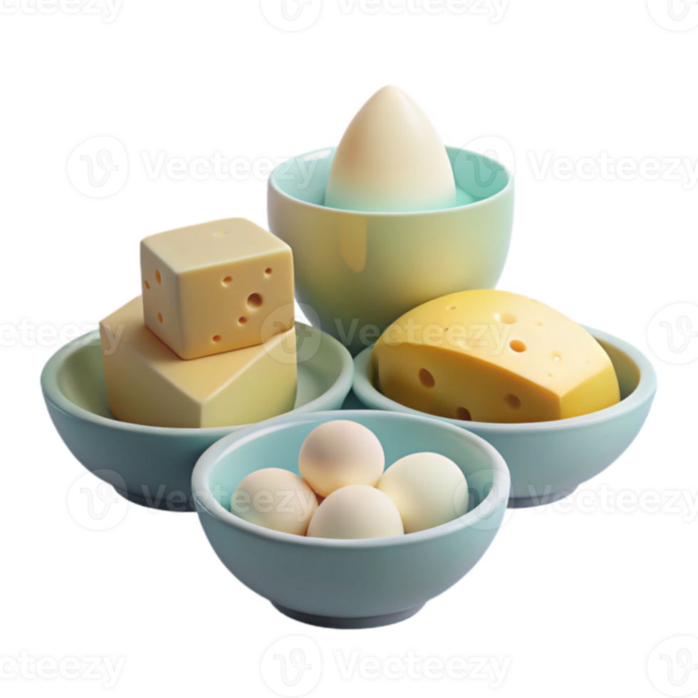 Cheese, Eggs, and Bowls png