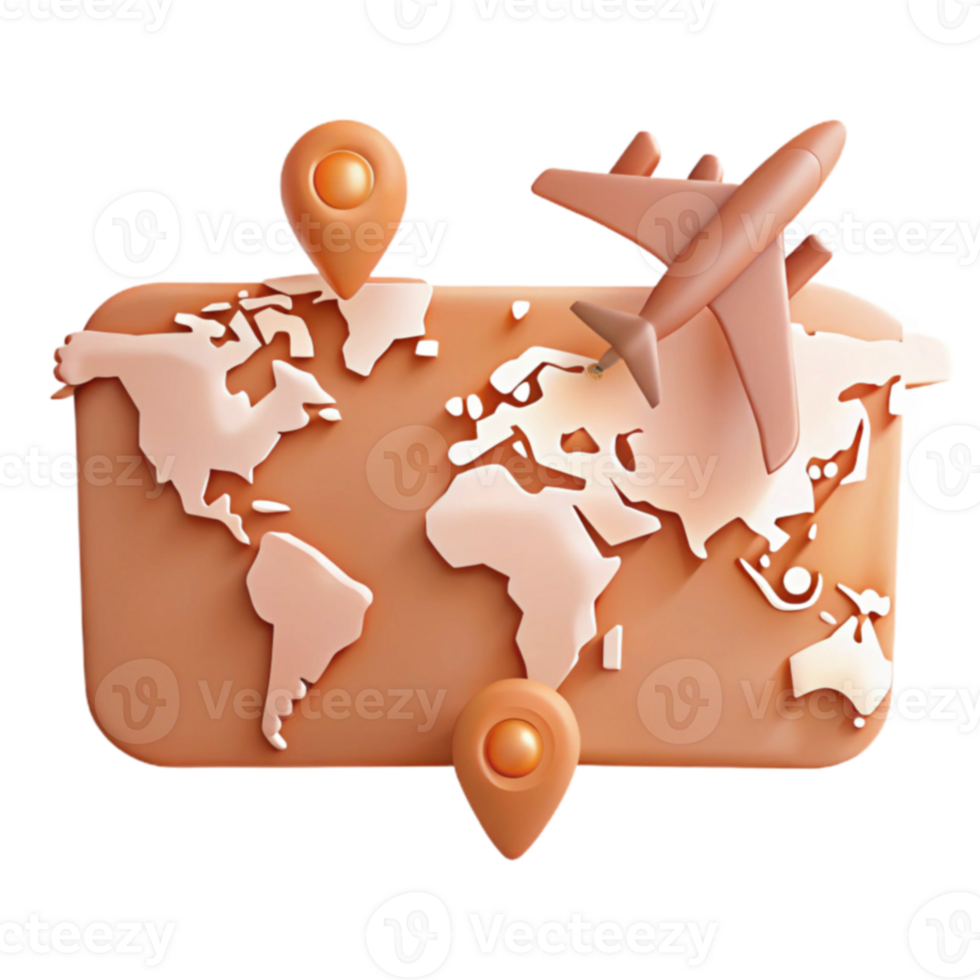 World Map Travel Airplane png