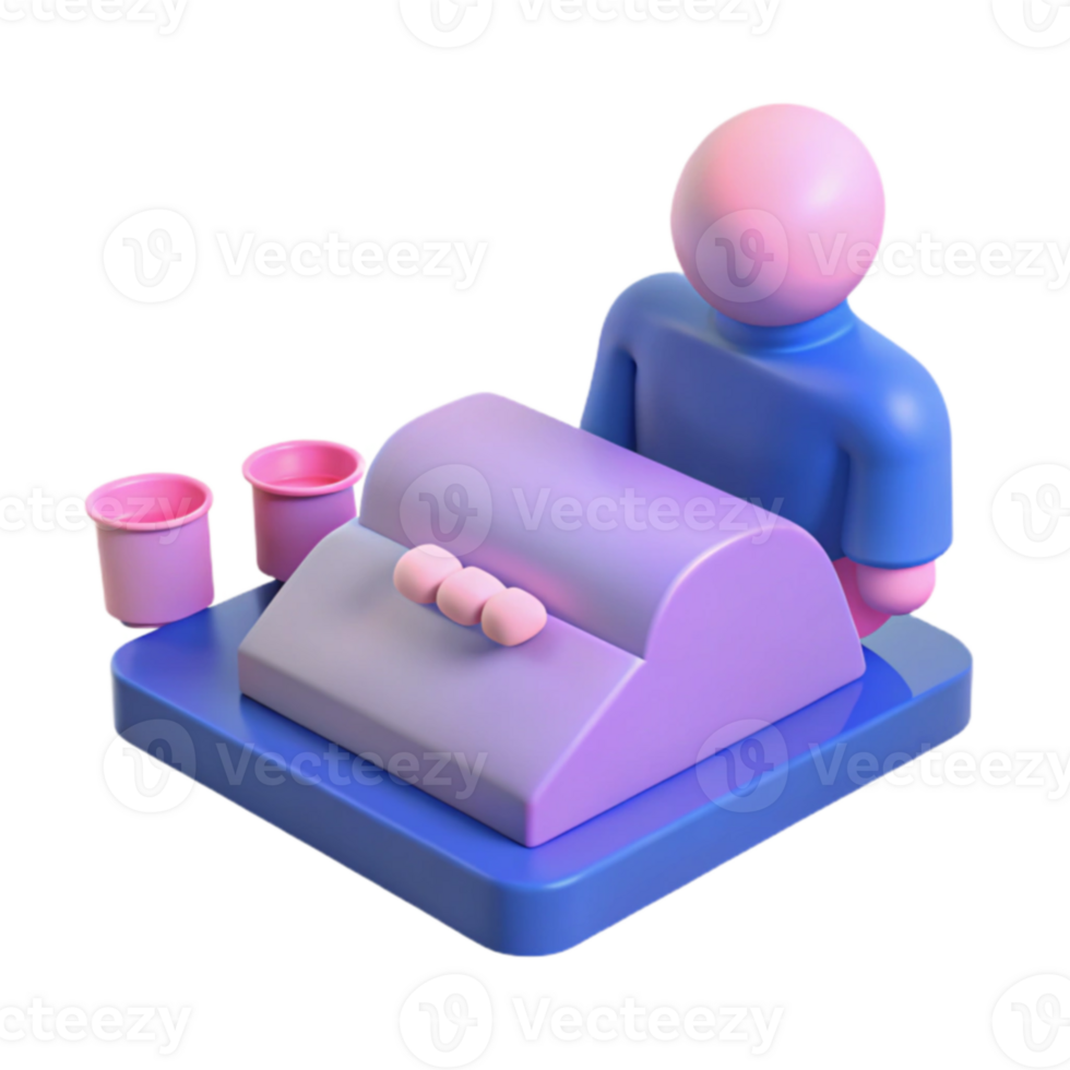 3D Render of a Cashier png