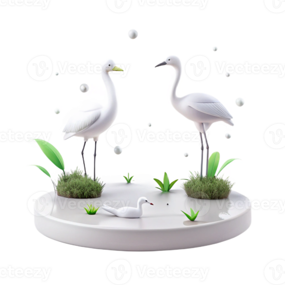 White Birds on Platform png