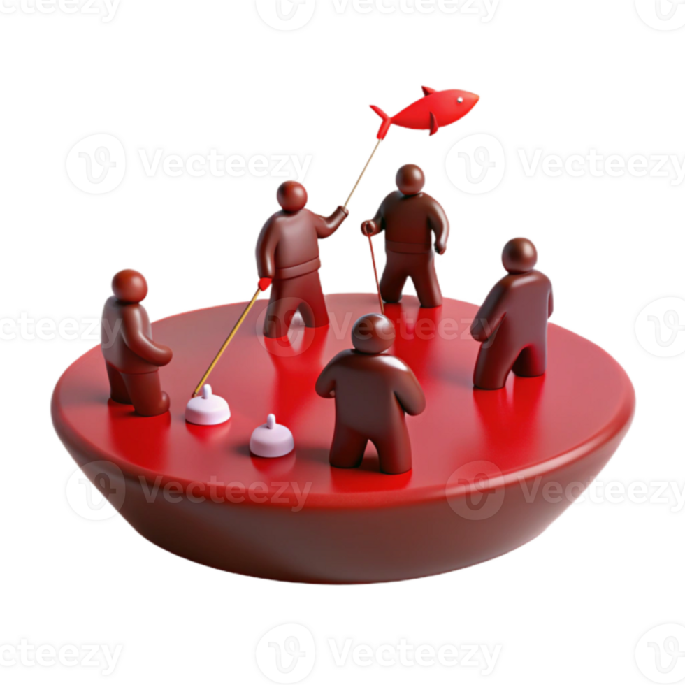 Group of Red Figures on a Red Circle png