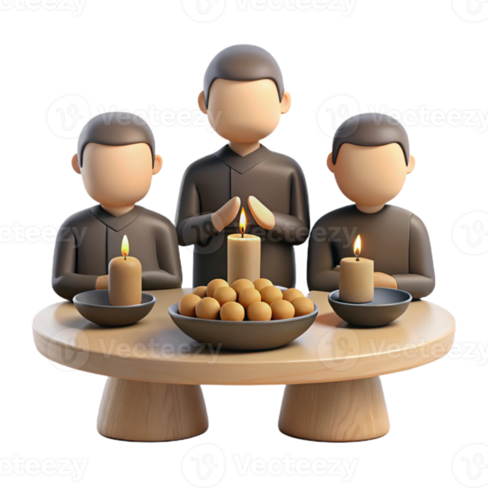 Three Figures with Candles png