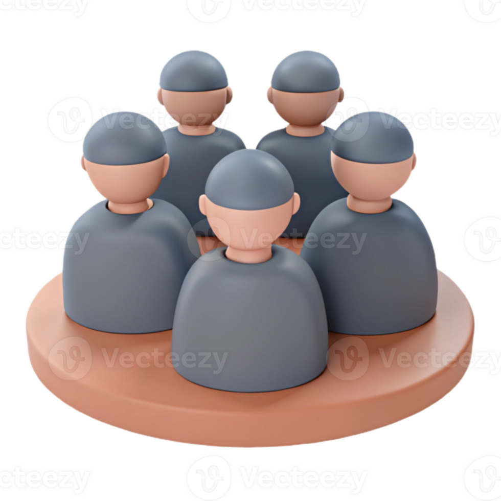 Group of People 3D Render png