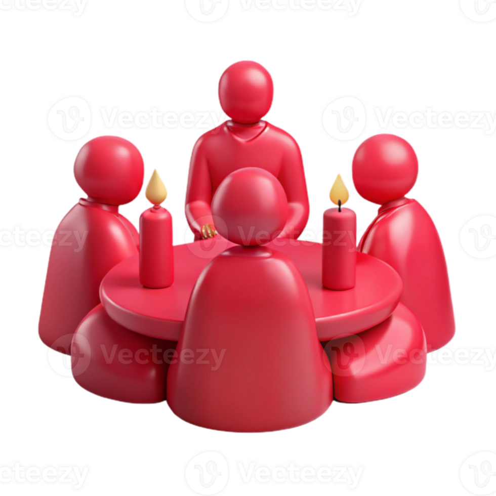 Red Figures Around a Table png