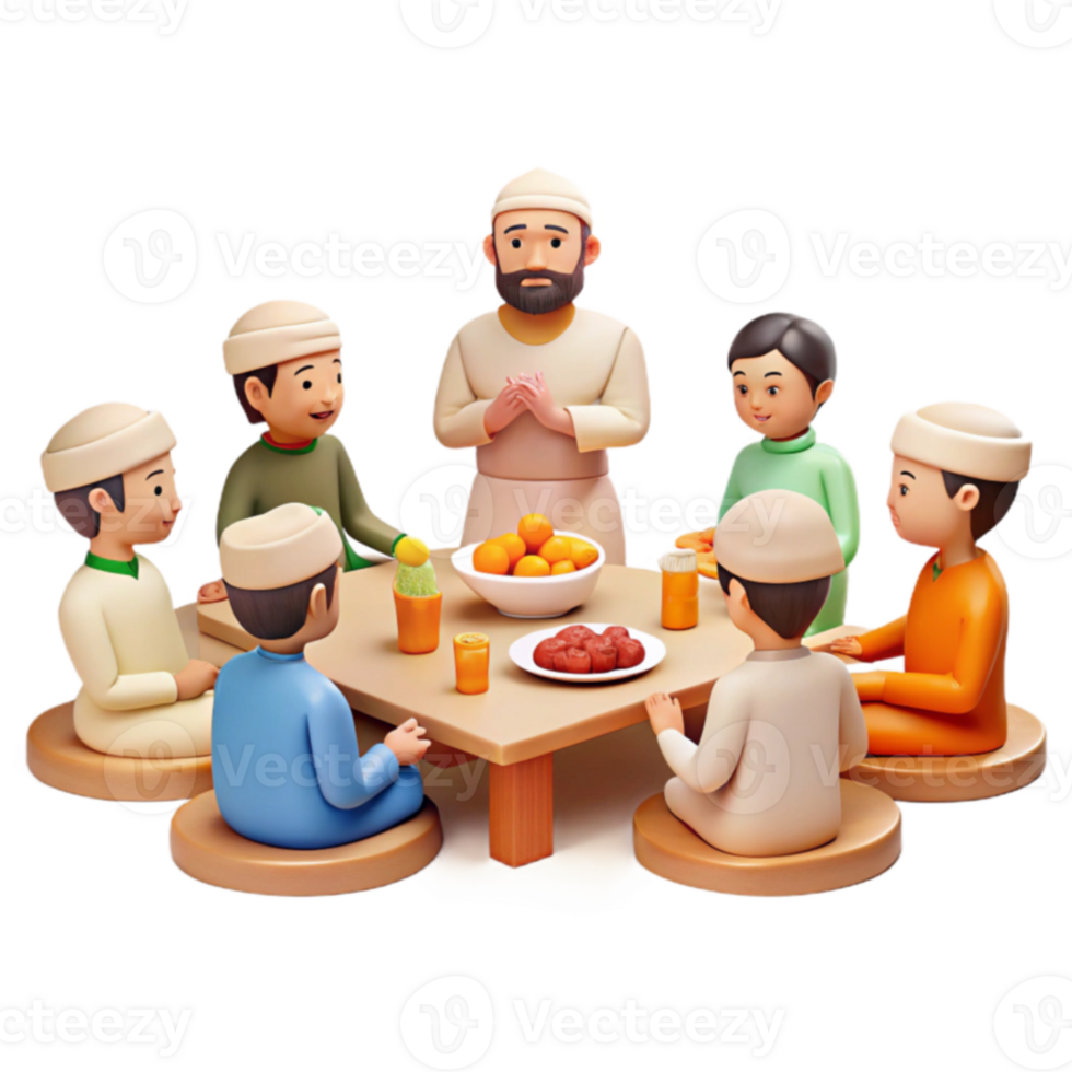 Family Gathering Around Table png