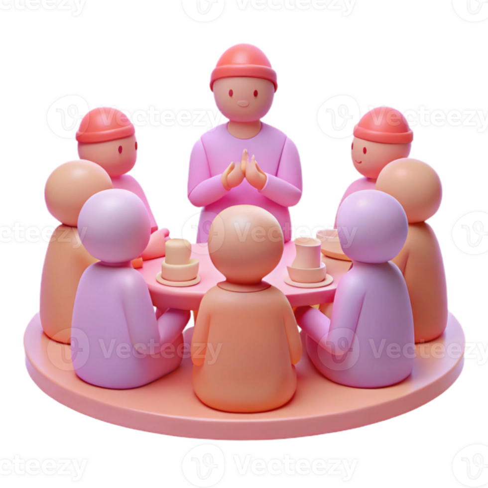 Group of People Around a Table png