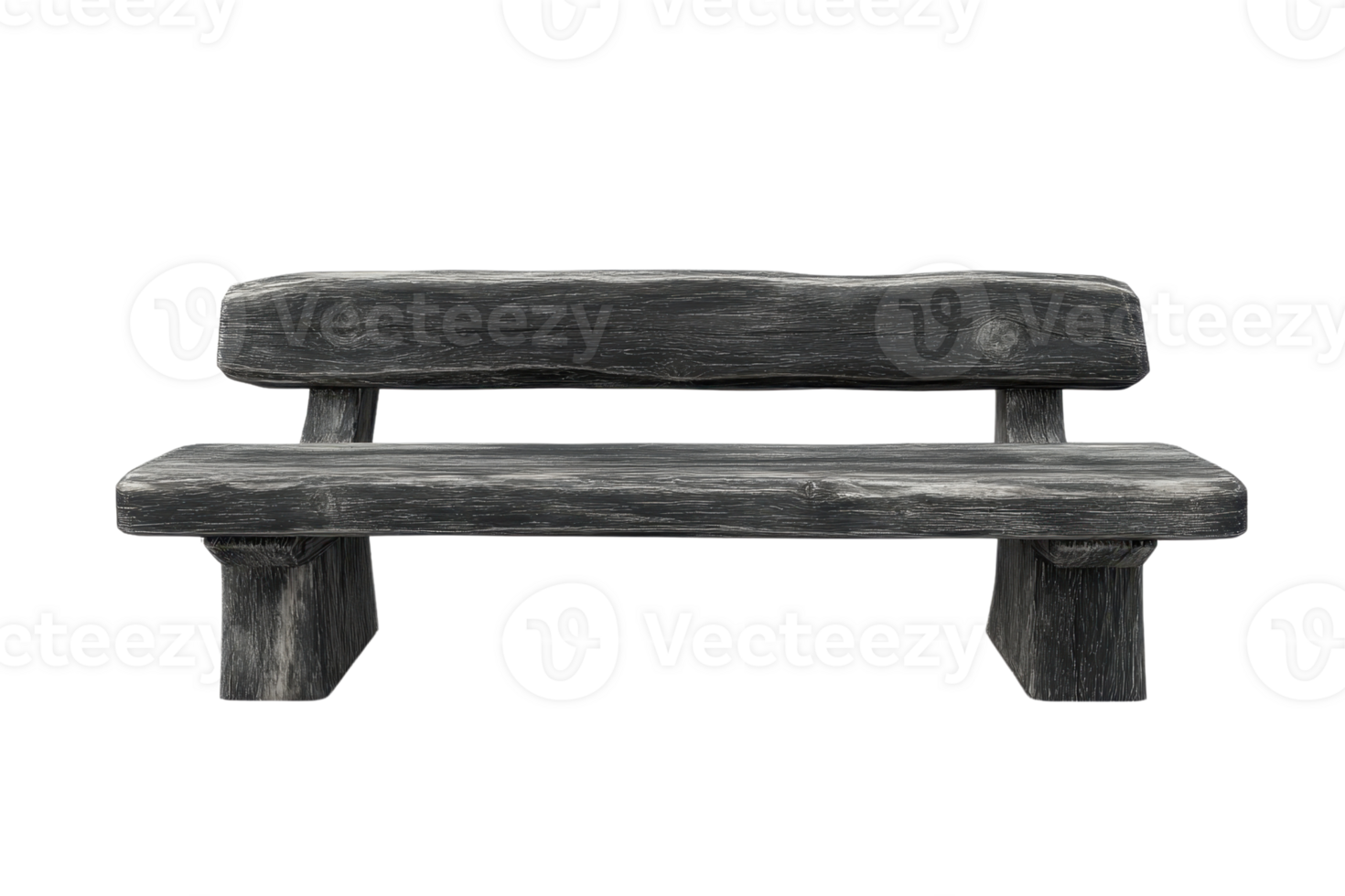A simple, rustic wooden bench isolated on a transparent background. perfect for outdoor or park settings in stock photography. png