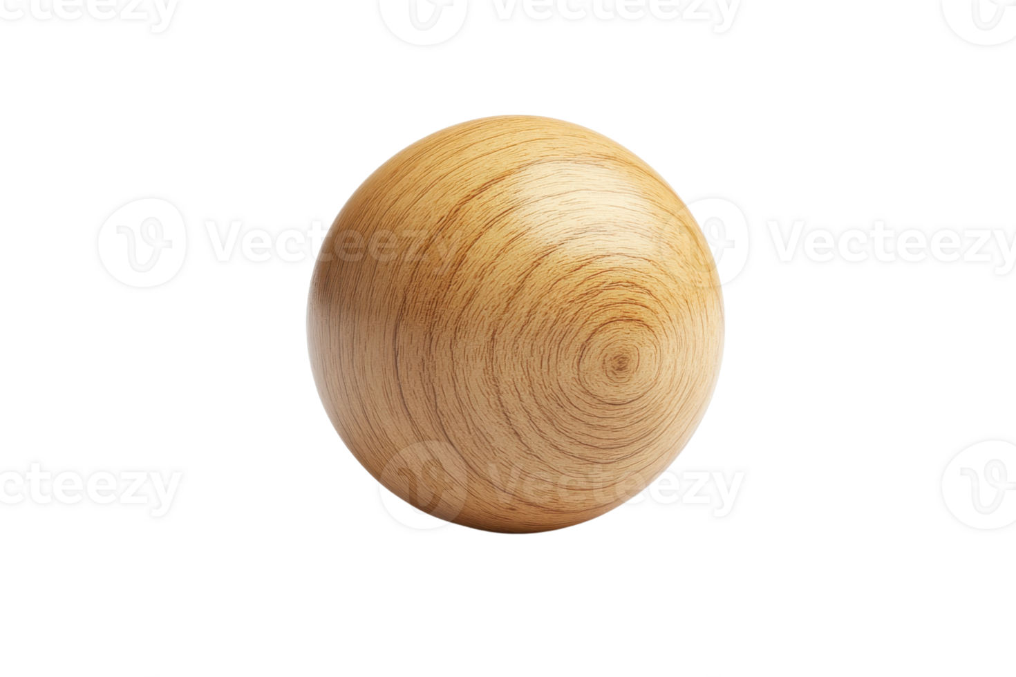 A smooth, spherical wooden ball with a natural grain pattern, isolated on a transparent background. showcasing craftsmanship and simplicity. png