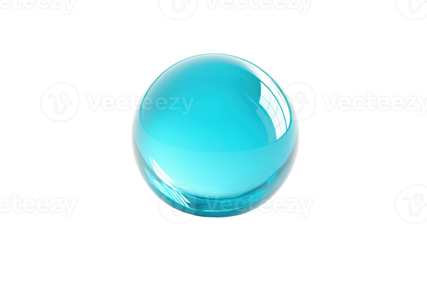 A translucent blue sphere with a reflective surface, isolated on a transparent background. Perfect for design and technology concepts. png
