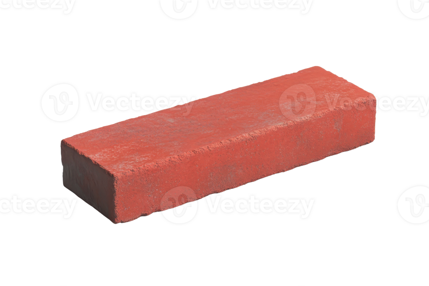 A single red brick isolated on a transparent background. Ideal for construction, building materials, and architectural design projects. png