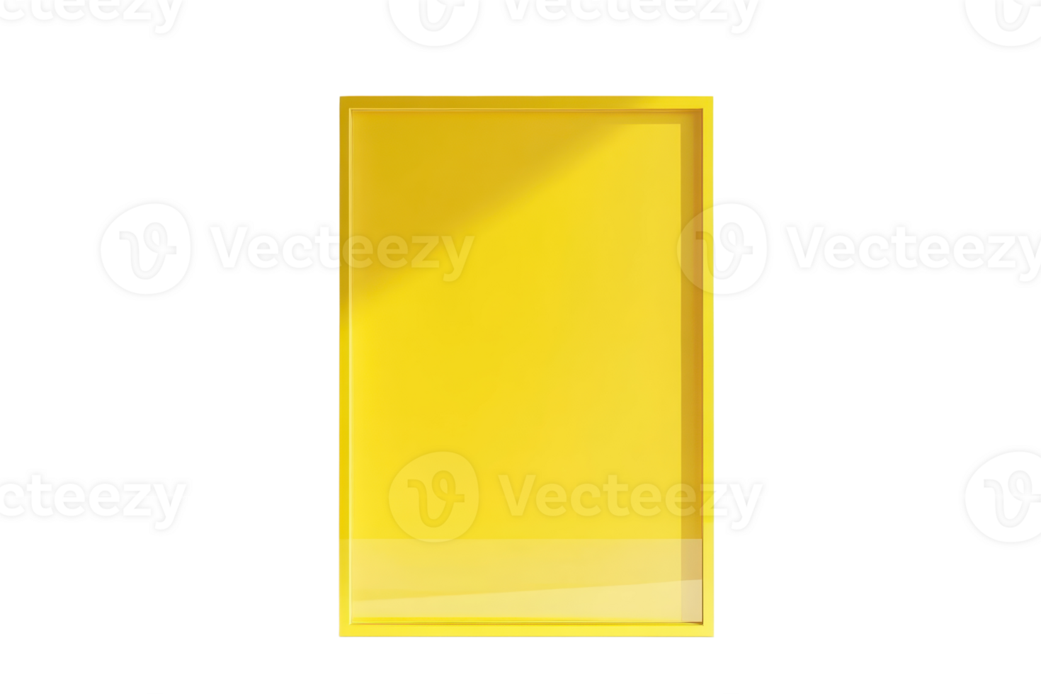 A vibrant yellow plastic tray isolated on a transparent background. Perfect for kitchen or organizational purposes. High-quality stock photo. png