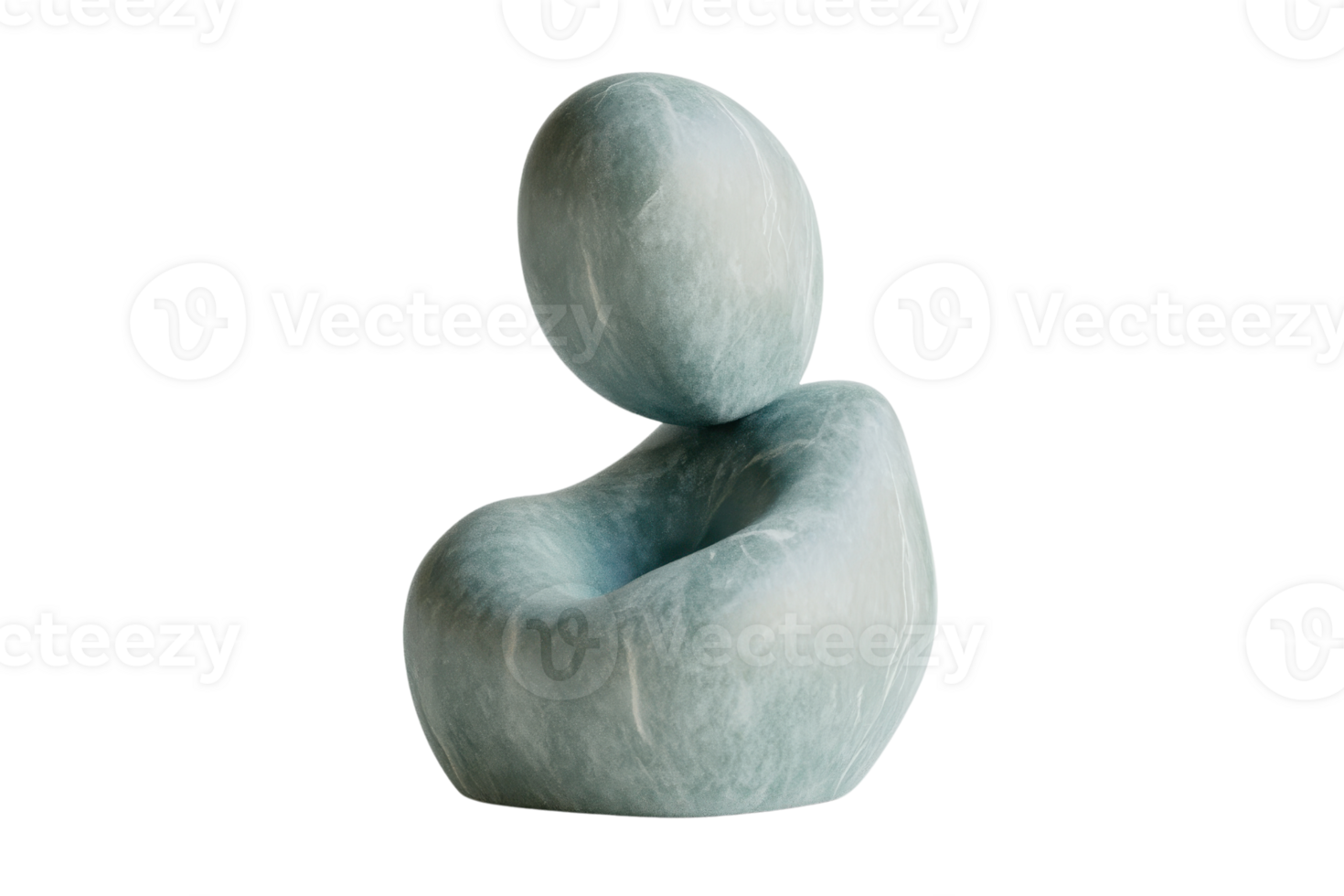 Abstract blue sculpture with smooth curves and minimalist design, ideal for modern art and contemporary decor enthusiasts. png