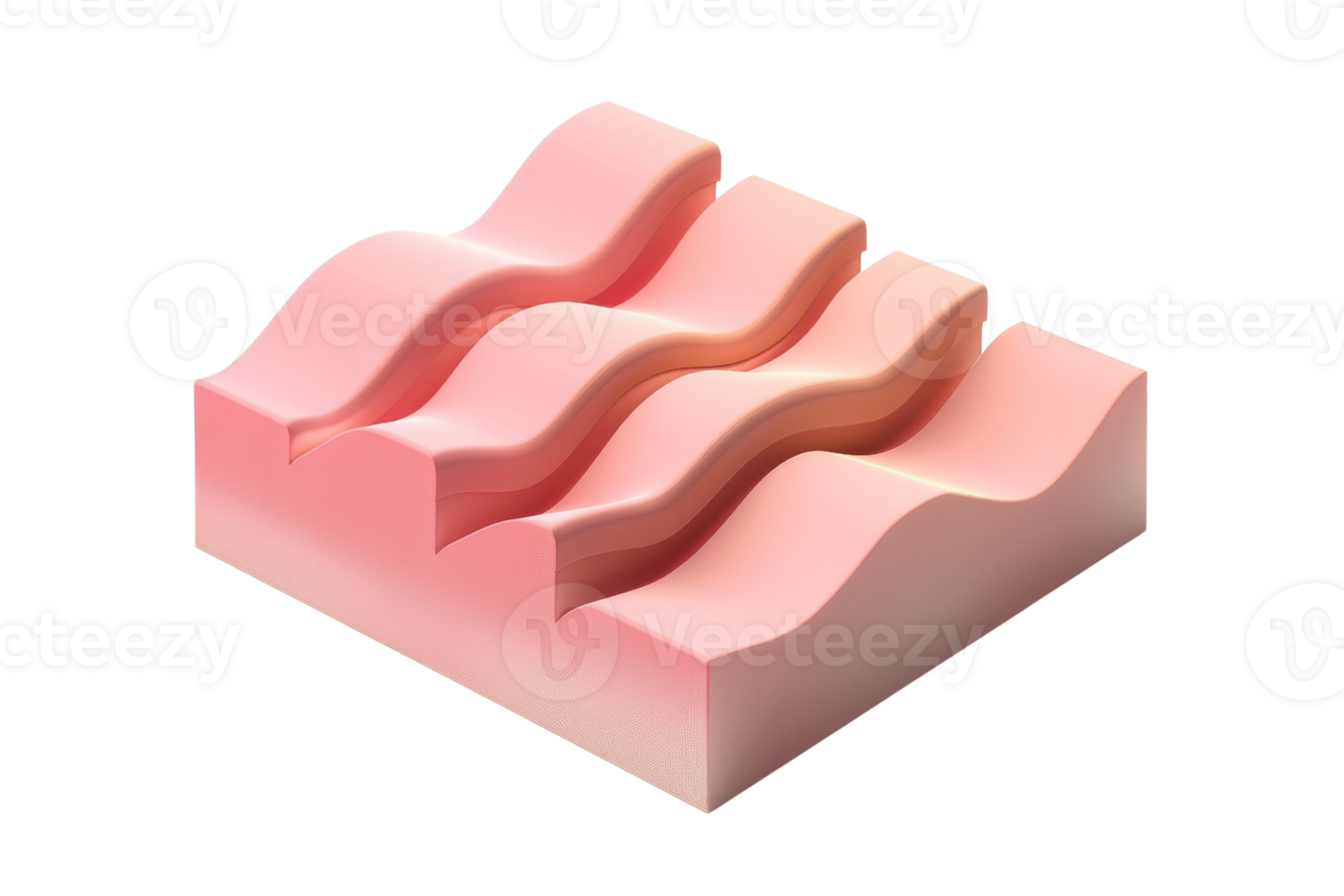 Abstract pink 3D geometric structure with wavy surface texture. Modern art, creative design, unique shape, and smooth lines. png