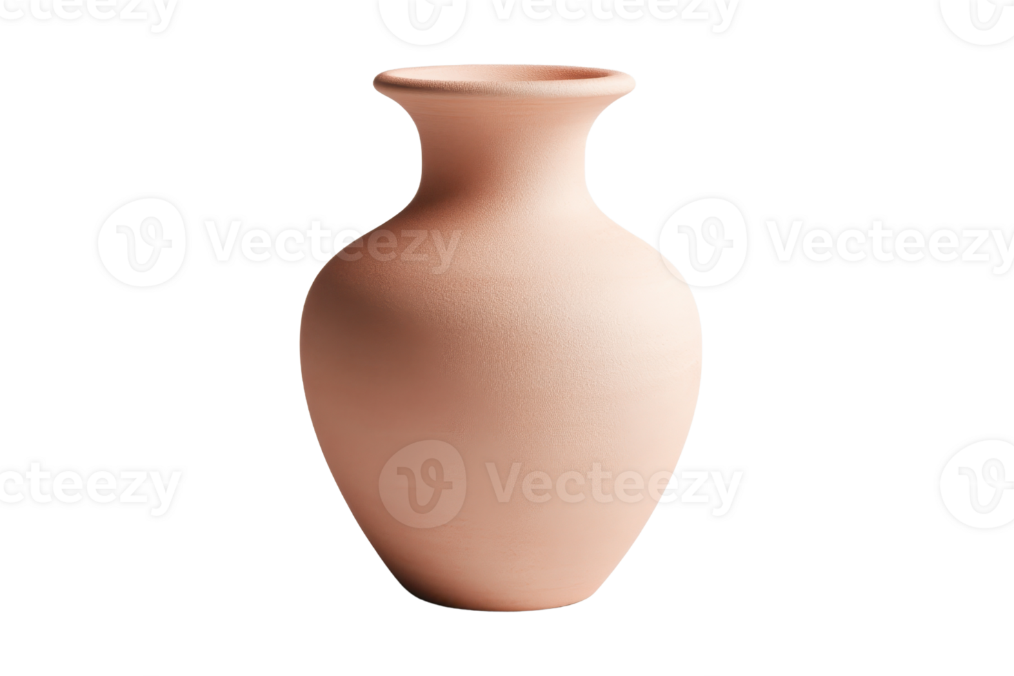 Close-up of an elegant terracotta vase, isolated on a transparent background. Perfect for home decor or interior design projects. png
