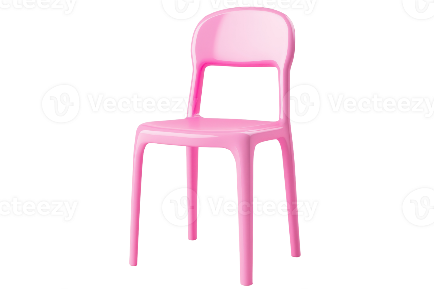 Modern pink plastic chair with a minimalist design, perfect for contemporary interiors and outdoor use. Ergonomic, lightweight, and stackable. png
