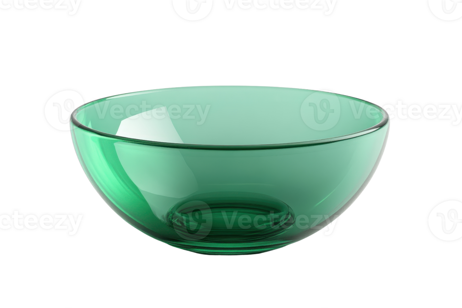 Elegant green glass bowl beautifully crafted, perfect for serving or decoration purposes, adding a touch of sophistication to any table arrangement. png