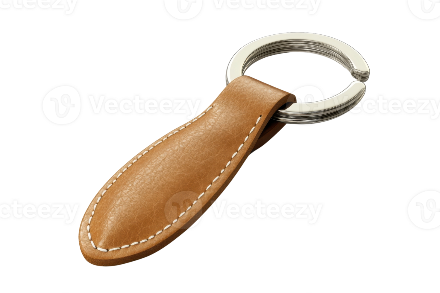 Elegant leather keychain with a metallic ring, perfect for organizing keys and adding a touch of style to your accessories collection. png