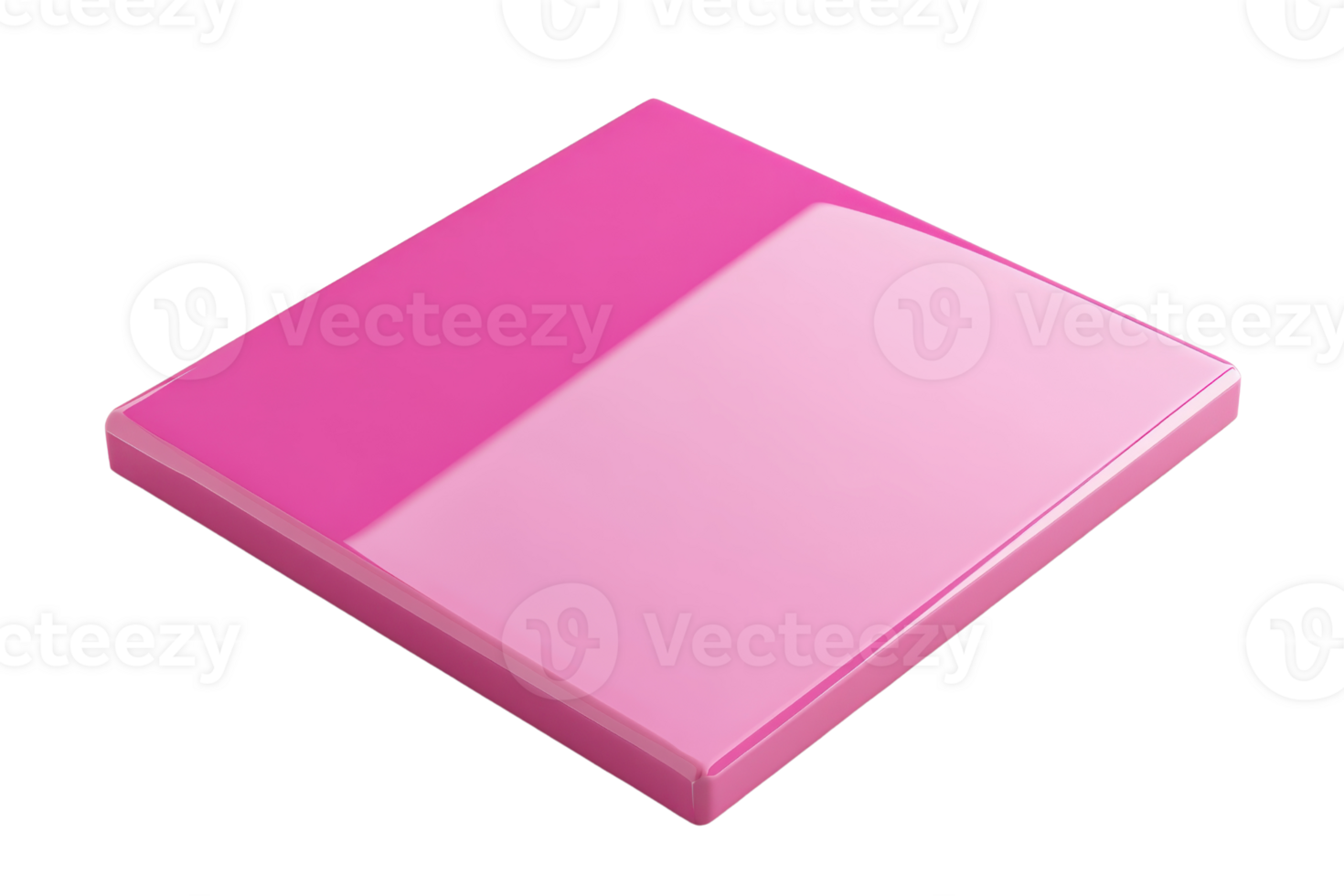 Glossy pink ceramic square tile with a gradient effect. Ideal for interior design, kitchen backsplash, or bathroom decor projects. png