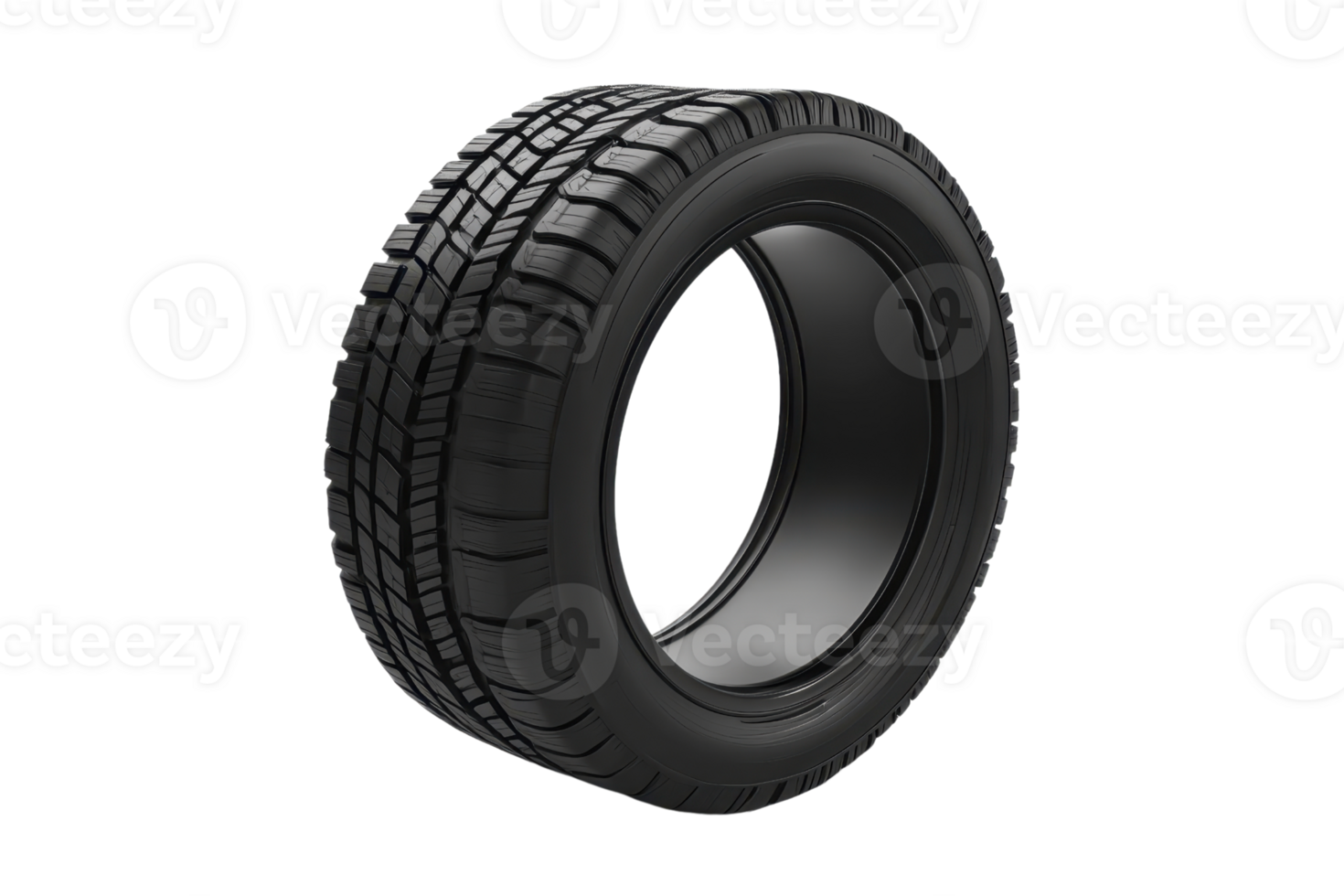 High-quality, black radial tire with intricate tread pattern, ideal for cars and ensuring optimal performance and safety on various road conditions. png