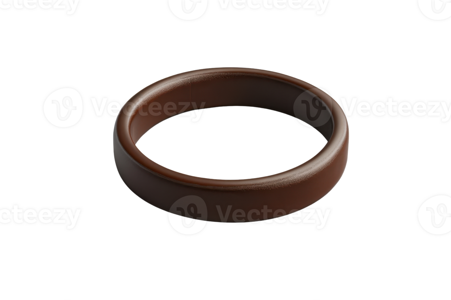 Simple brown silicone wristband on a transparent background. png
