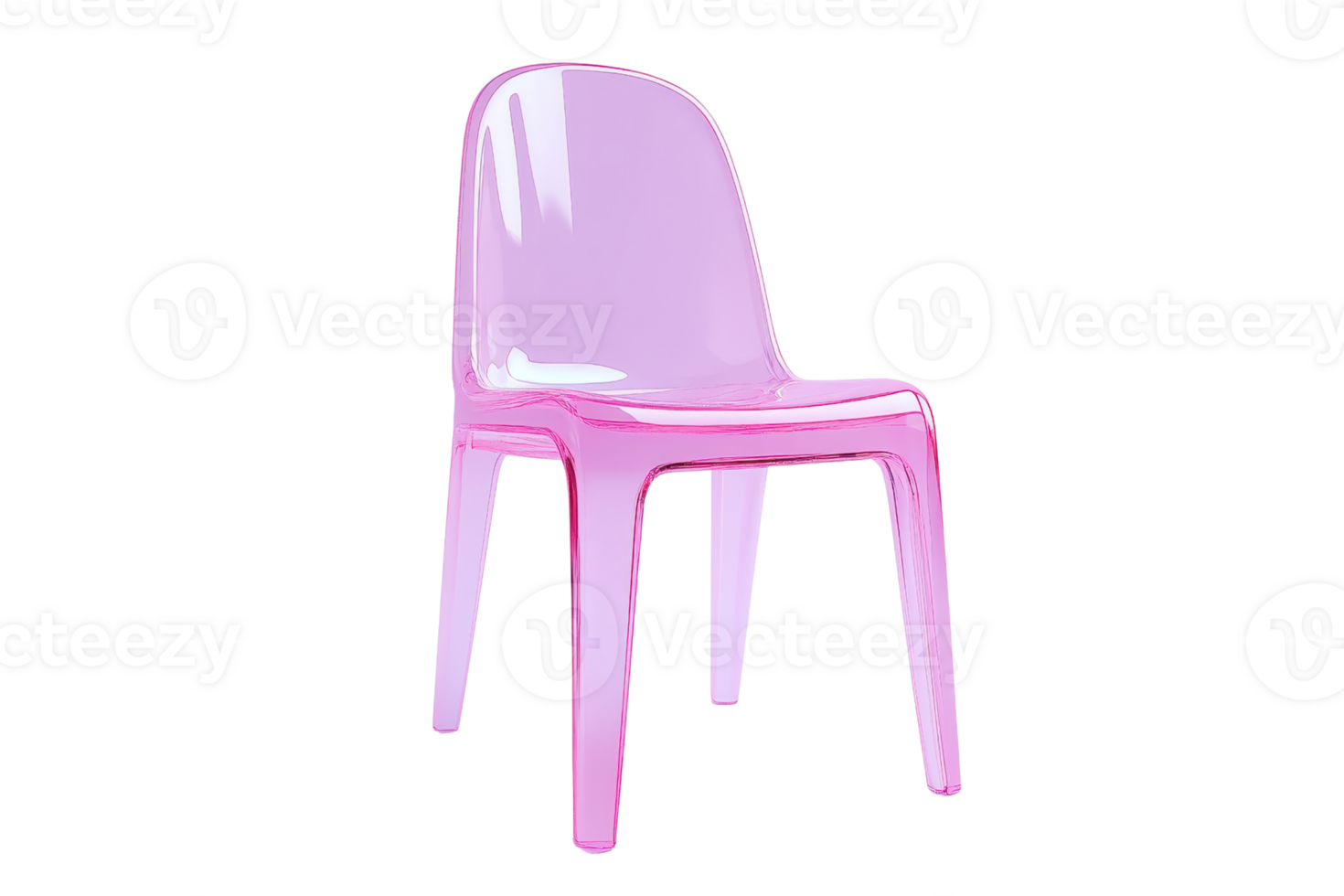 Stylish modern pink plastic chair with a sleek design. Ideal for home or office. Minimalist and contemporary seating solution. png