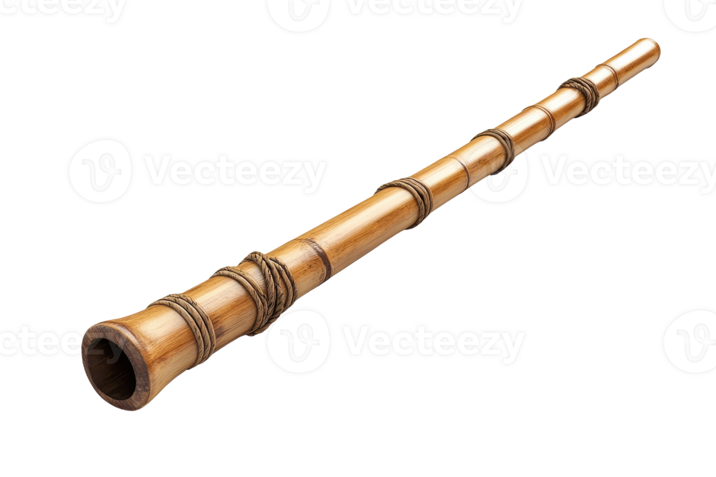 Traditional bamboo flute isolated on transparent background. Perfect for cultural, musical, and educational projects. png