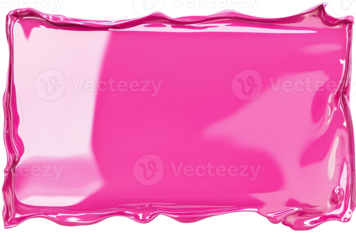 A vibrant, glossy pink frame with an irregular border, perfect for adding a playful touch to design projects and creative artworks. png