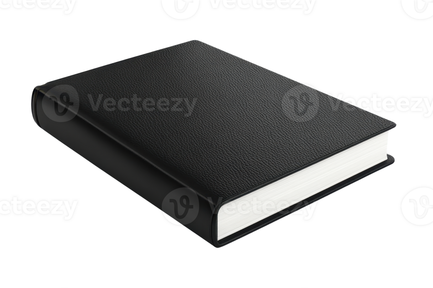 Black hardcover book isolated on transparent background. Ideal for literary, academic, or business concepts. Clean and professional design. png