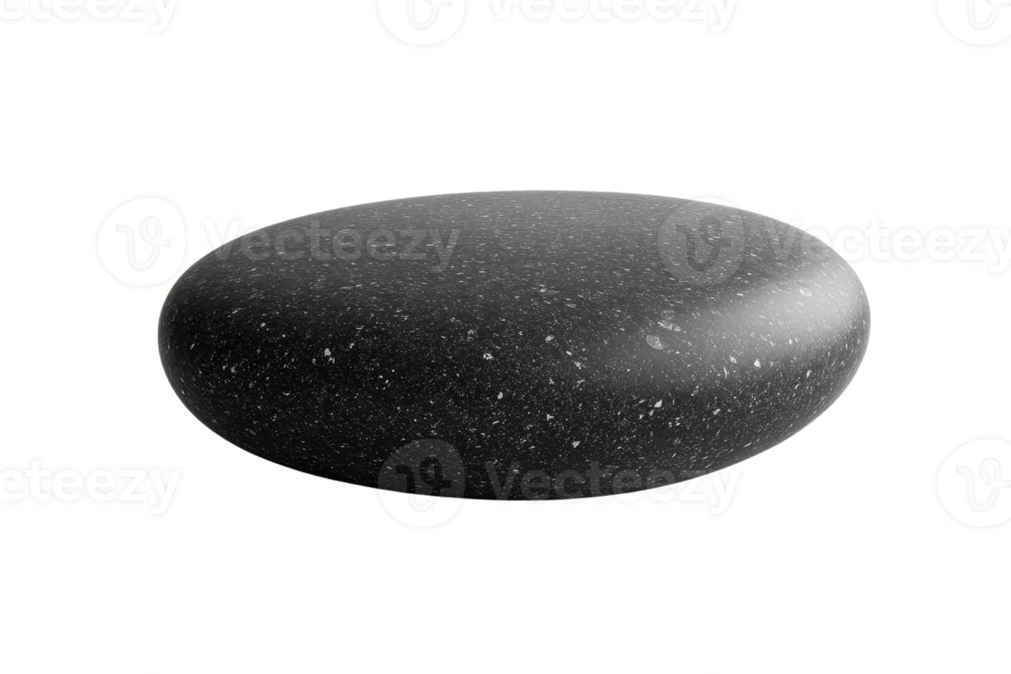 Black smooth stone on transparent background. perfect for themes related to zen, relaxation, nature, or minimalist design. png