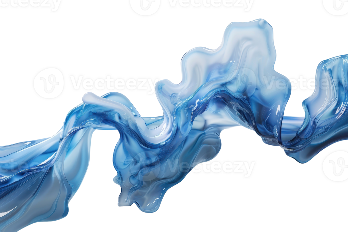 Abstract blue fluid wave creates a mesmerizing pattern, perfect for backgrounds, artistic projects, and digital designs. png