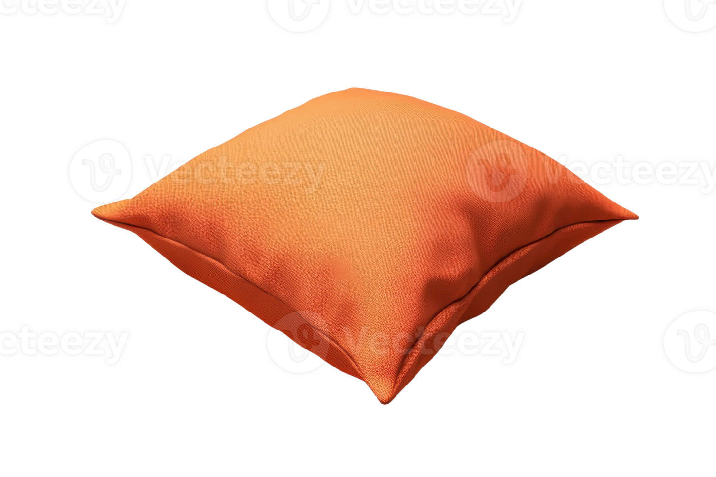 Bright orange decorative pillow isolated on transparent background. perfect for home decor, interior design, and comfort styling. png
