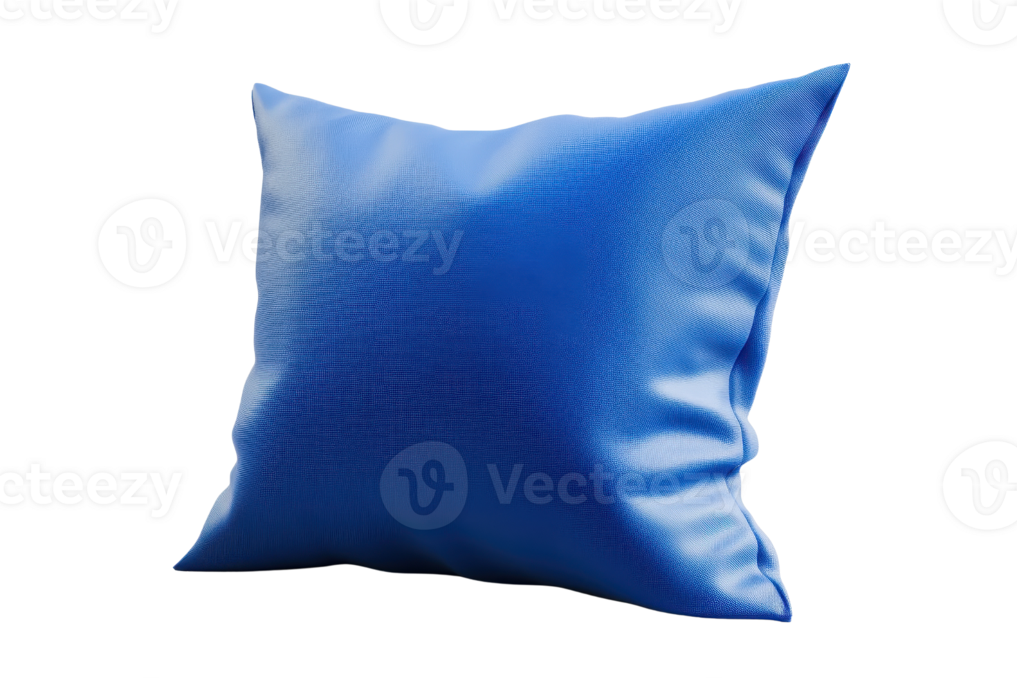 Blue satin pillow for home decor. Perfect for adding a touch of luxury and comfort to your living space. png