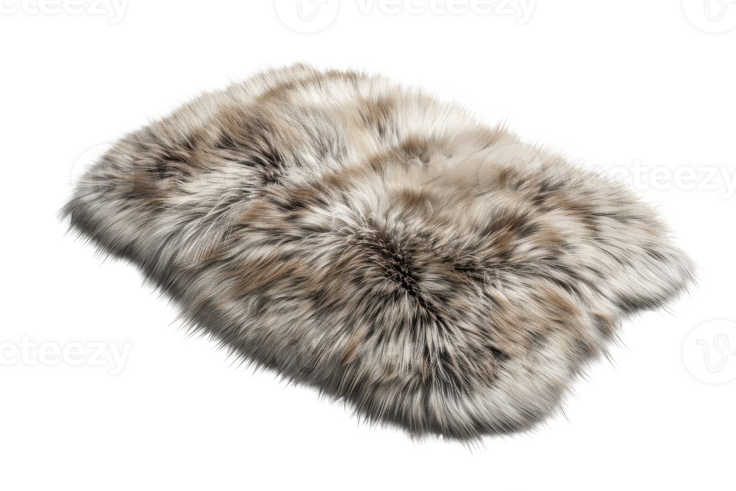 A luxurious, fluffy fur pillow with a soft, multi-tonal design. Perfect for home decor and adding a cozy touch to any living space. png