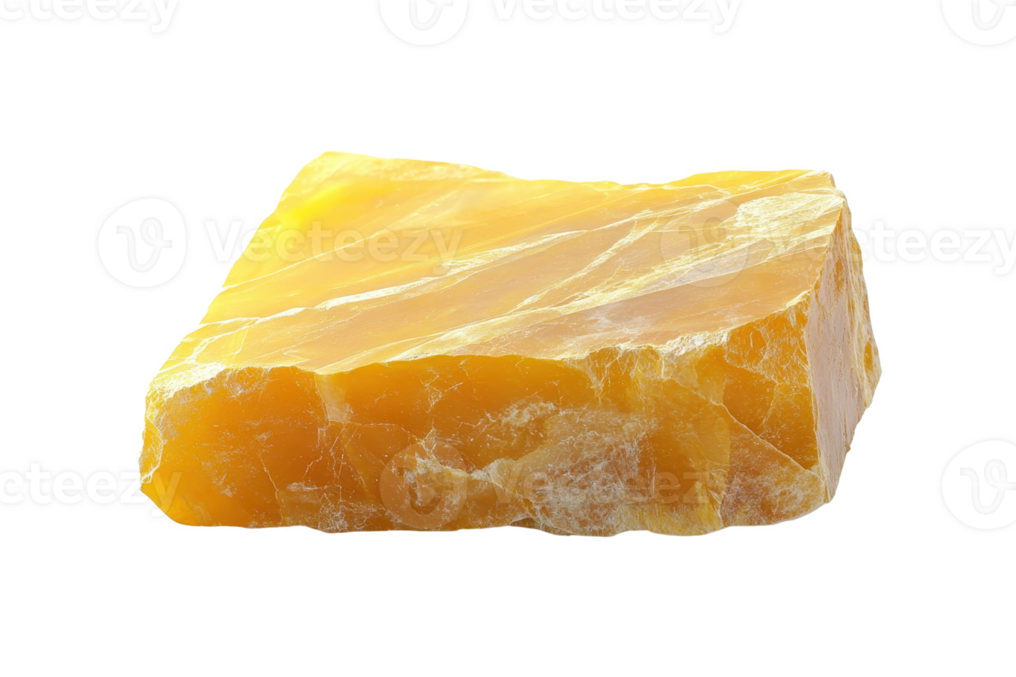 Close-up of a raw yellow mineral stone on a transparent background. Ideal for geology, mineralogy, and natural resource subjects. png