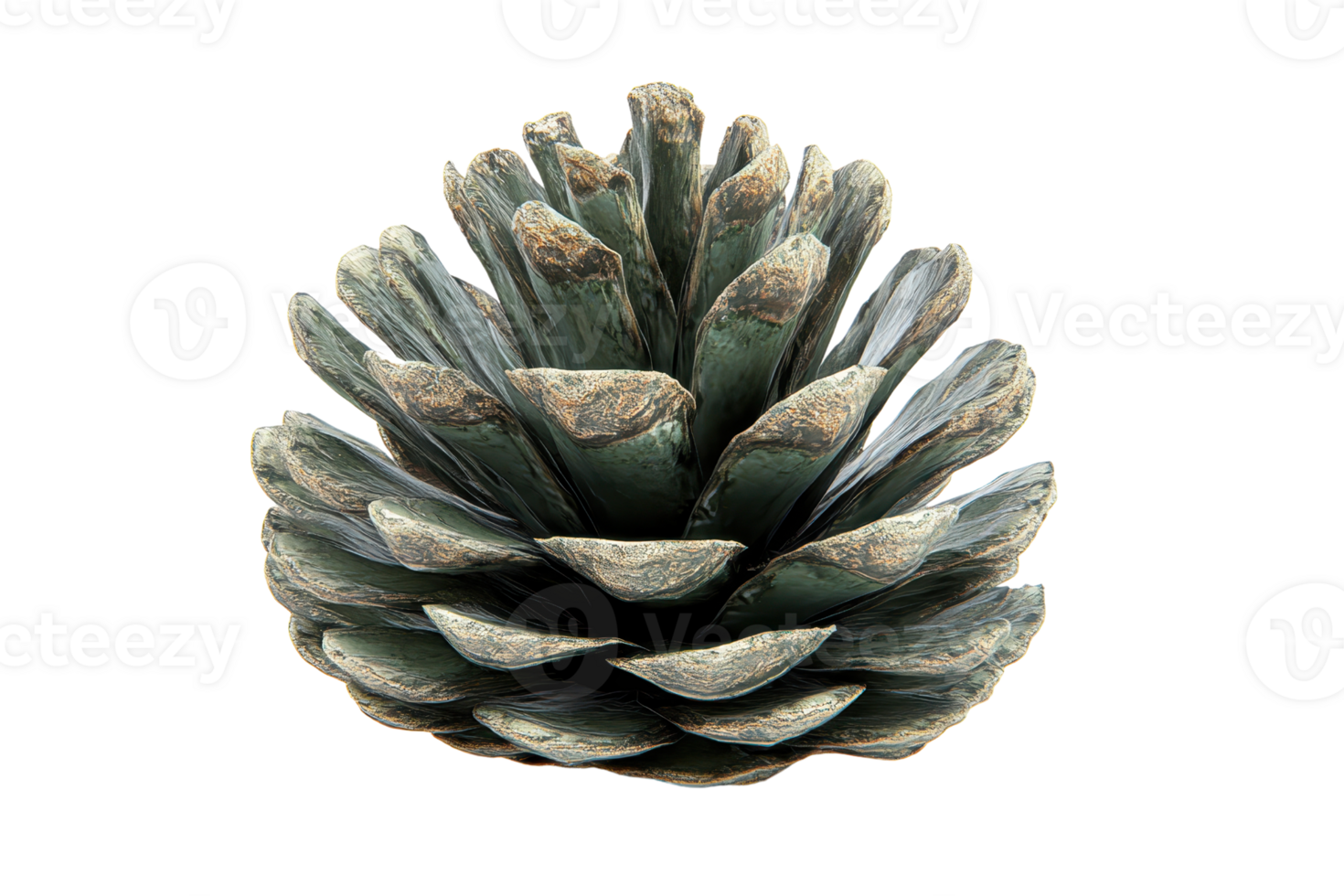 Close-up of a single pine cone on a transparent background. showcasing the natural patterns and texture of the pine cone's scales. png