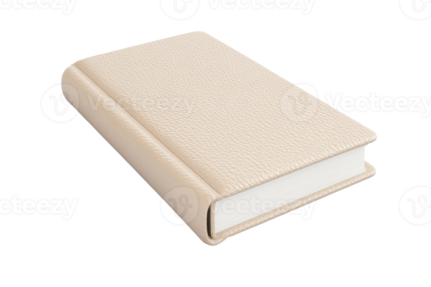 Elegant blank beige journal with textured hardcover. Perfect for note-taking, writing, or as a stylish addition to any desk or bookshelf. png