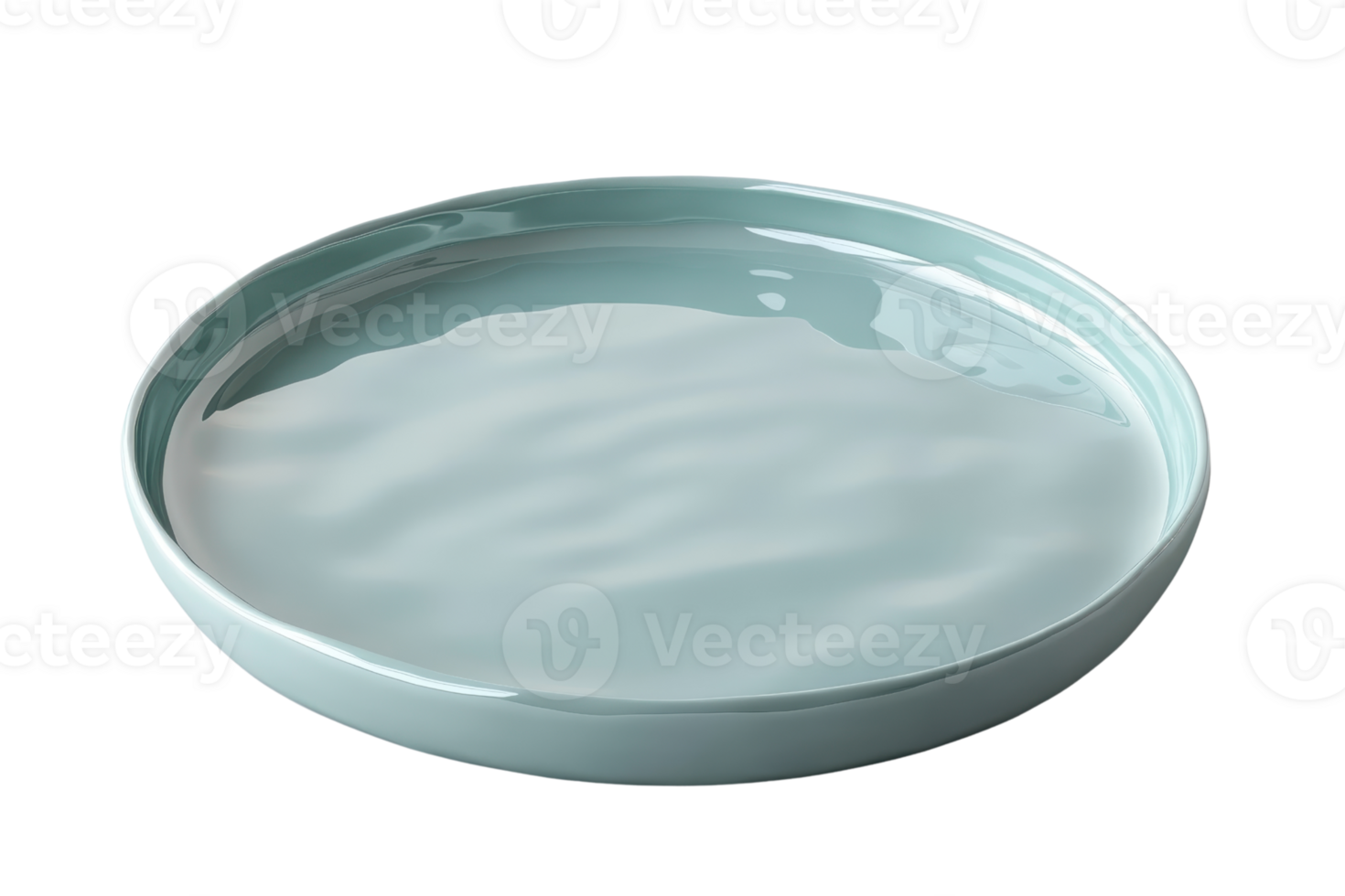 Elegant and minimalistic pale blue ceramic plate, perfect for modern home decor and dining settings. Simple yet stylish design. png