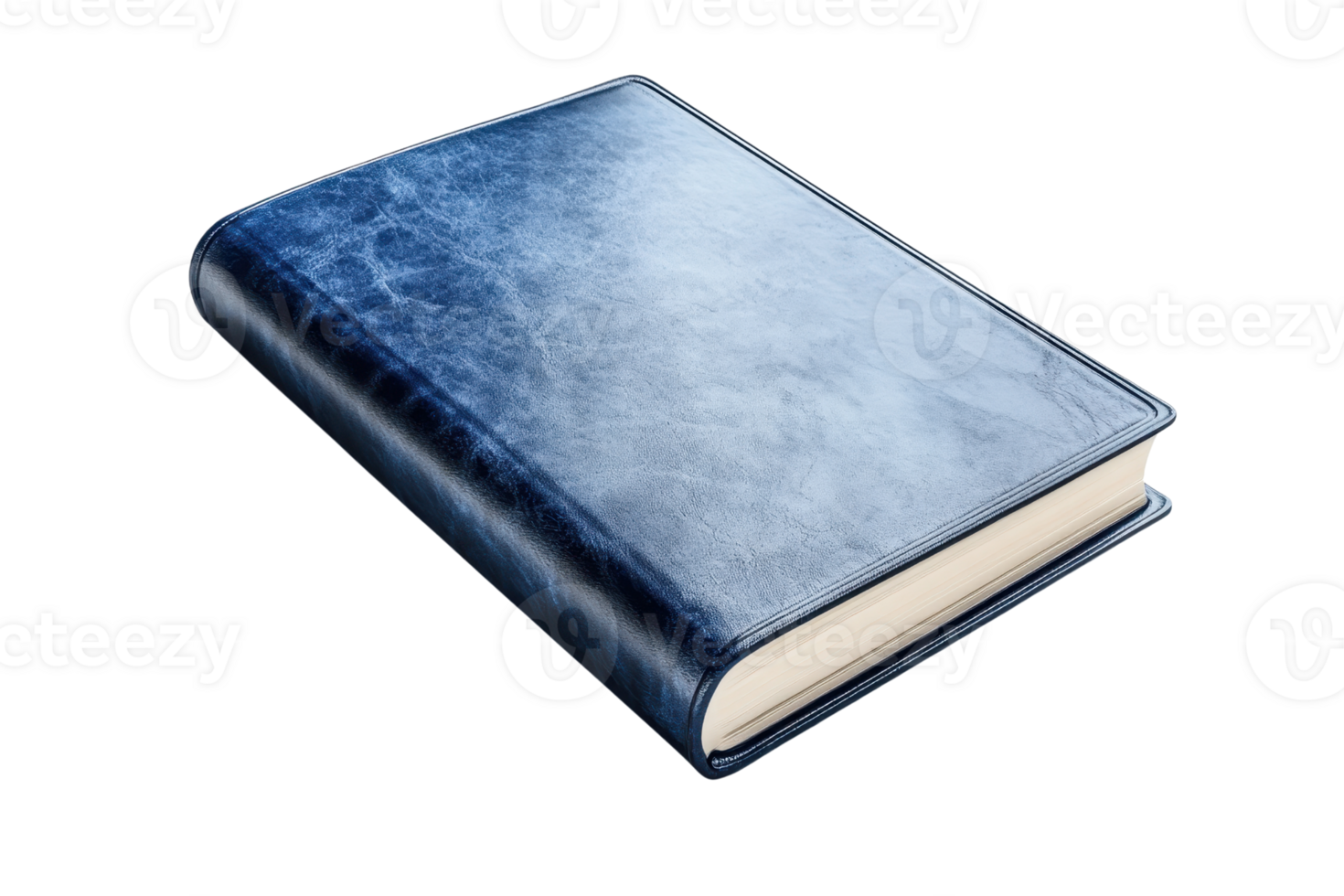 Elegant closed blue book with a leather cover on a transparent background. ideal for education or literature themed design projects. png